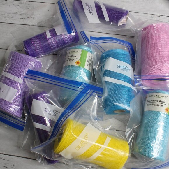 Decorative Mesh Ribbon Deco Rolls Craft Assorted Lot 5.5" - Picture 7 of 9